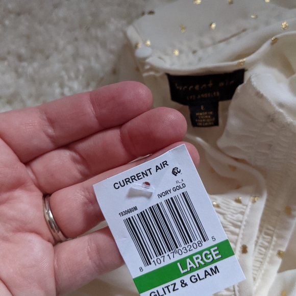 Current Air Smocked Gold Polka Dot Blouse - Picture 7 of 9